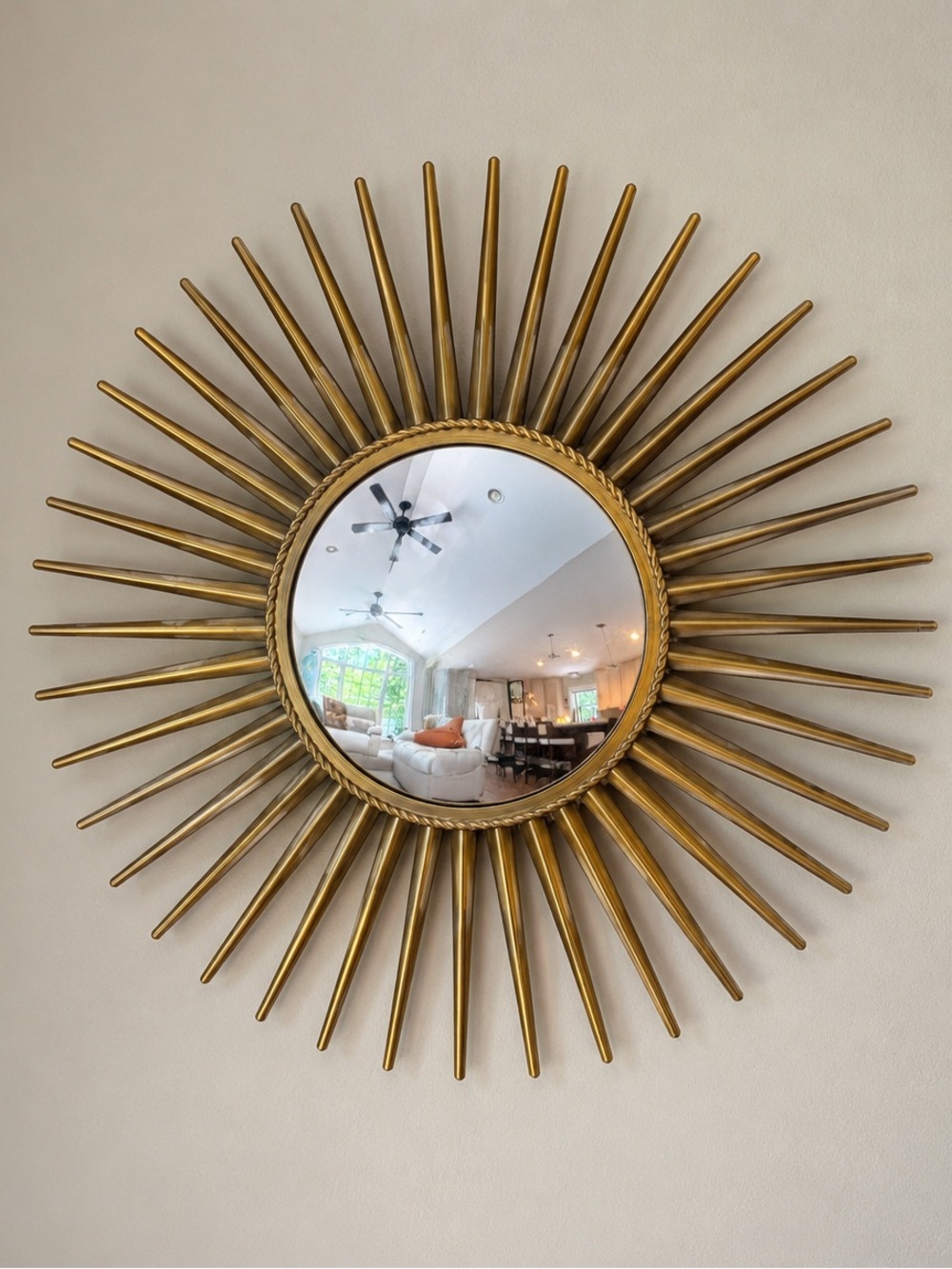 Ballard Designs Suzanne Kasler Sunburst Starburst Convex Mirror 22"